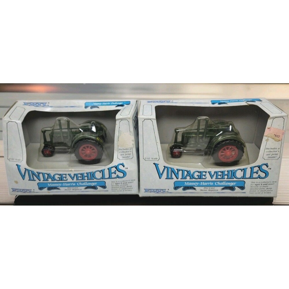 Lot of 2 Ertl Massey-Harris Challenger Tractors Vintage Vehicles Diecast 1:43